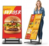 MWE 43-Inch Portable Indoor Digital Signage with Adjustable Screen & Wheeled Base