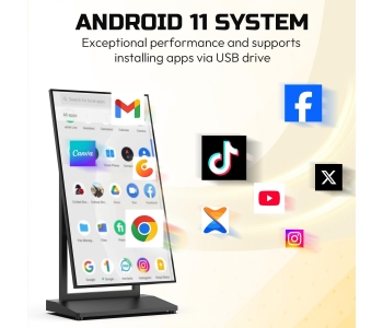 43 inch digital signage, portable digital signage, indoor digital signage display, digital poster display, wheeled digital signage, MWE AX43SCLY1-1