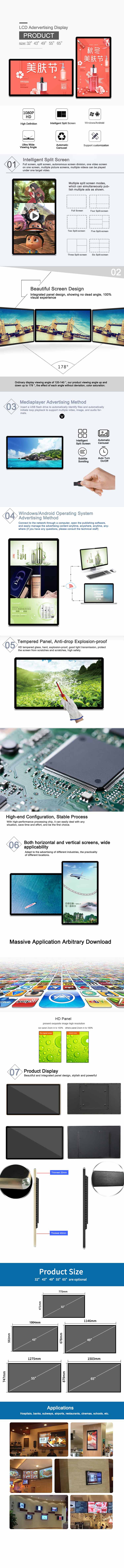 Model Number: MWE817 Narrow Bezel wall mount lcd display